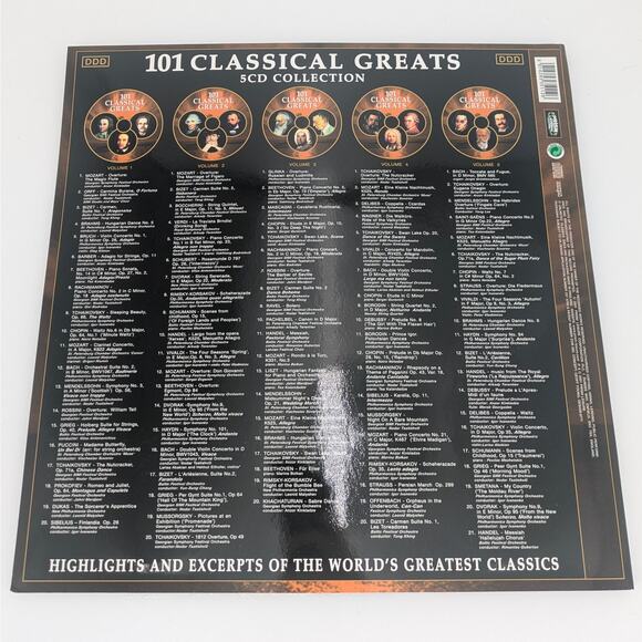101 Classical Greats CD Collection 5 Disc Symphony Composer Orchestral Sampling - Picture 8 of 11